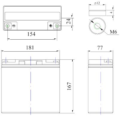 [ZENIZPC120020] Batterij  12V 20A - 181x77x167