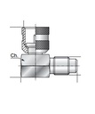 [DKWK 80 800 332] Verbinding 90 ° (mannelijk M16 x 2,0) x (vrouwelijk M16 x 2,0)