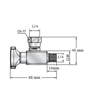[DKWK 80 800 602] Sluitkraan 90° voor manometer 1/4" met anti shock klep