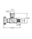 [DKWK 80 800 602] Sluitkraan 90° voor manometer 1/4" met anti shock klep