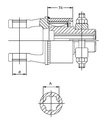 [WALT56.122.41L] Vrijloop W2500 - 1.3/4" - 6 / kruis 36x89 / links draaien - spanning  met klembrug