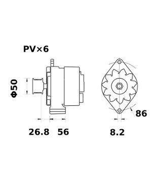 [ISKRIA1165] Alternator Iskra  12V - 75 A