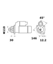 [ISKRIS1434] Reductiestarter Mahle MS176  4,0 Kw - 12V - 9T