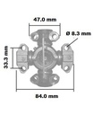 [DKWK 55 100 001] Kruis - 33,3 x 84,0 - met blokken