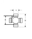 [DKWK 55 028 005] Kruis - 28,6 x 61,7 x 92  - smeernippel tussen potjes - clipsen 2x binnen - 2 x buiten
