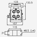 [FAST2P506412GMC] Multikoppeling 4 snelkoppelingen - 2P506 - 1/2" BSP - mobiele zijde - kan bij restdruk (max. 80 bar) worden aangekoppeld