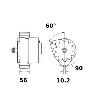 [ISKRIA1472] Alternator Mahle MG169  14V - 95 A