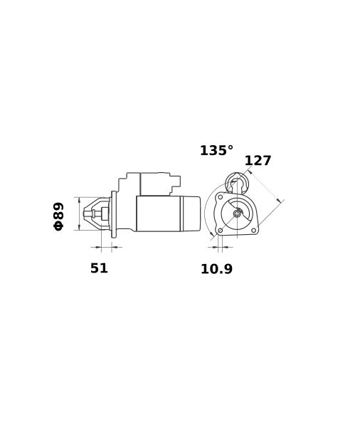 [ISKRIS1297] Reductiestarter Mahle MS34  3,2 Kw - 12V - 9T