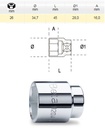 [BETA920 A26] Dopsleutel zeskant - 1/2 - 26mm