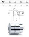 [BETA920 A25] Dopsleutel zeskant - 1/2 - 25mm