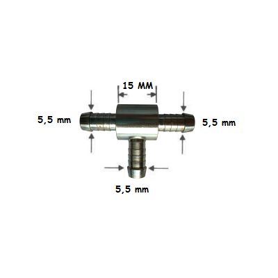 [COHN8028.040404] T nippel  (BRANDSTOFSLANG) - 5,5 MM