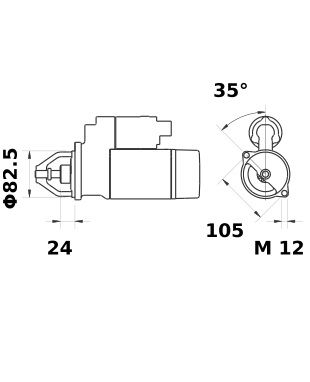 [ISKRIS0726] Starter Iskra  2,7 Kw - 12V - 9T (voor snijtafel)