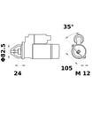 [ISKRIS0726] Starter Iskra  2,7 Kw - 12V - 9T (voor snijtafel)