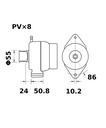 [ISKRIA1286] Alternator Mahle MG561  14V - 120 A