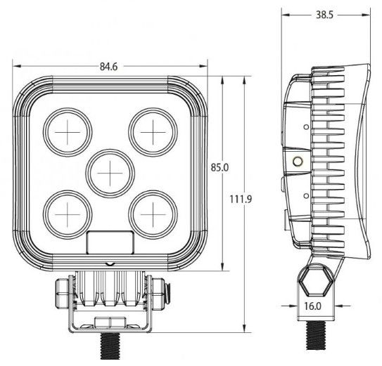 [AEBB475] Werklicht LED (84.6 x 85 ) 1600 Lumen