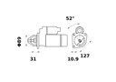 [ISKRIS1366] Reductiestarter Mahle MS651  4,0 Kw - 12V - 9T