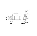 [ISKRIS1404] Reductiestarter Mahle MG656  2,0 Kw - 12V - 13D