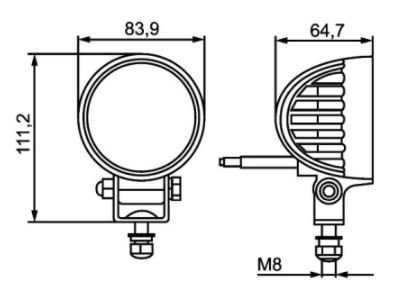[HELL1G0357000-001] Werklicht Rond  LED 600 Lumen (ZWART)