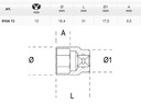 [BETA910 A13] Dopsleutel zeskant 3/8  13mm