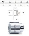 [BETA920 A19] Dopsleutel zeskant - 1/2 - 19mm