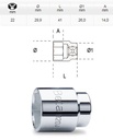 [BETA920 A22] Dopsleutel zeskant - 1/2 - 22mm