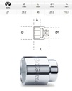 [BETA920 A27] Dopsleutel zeskant - 1/2 - 27mm