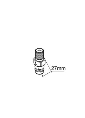 [MACH16-27] Snelkop. Mannelijk  M22x1.5 - MACH2 - 02MM - 27mm