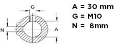 [AGRI1002ECOD30] Aandrijfas (22x55) 1 3/8 6c - L1210 + As 30mm