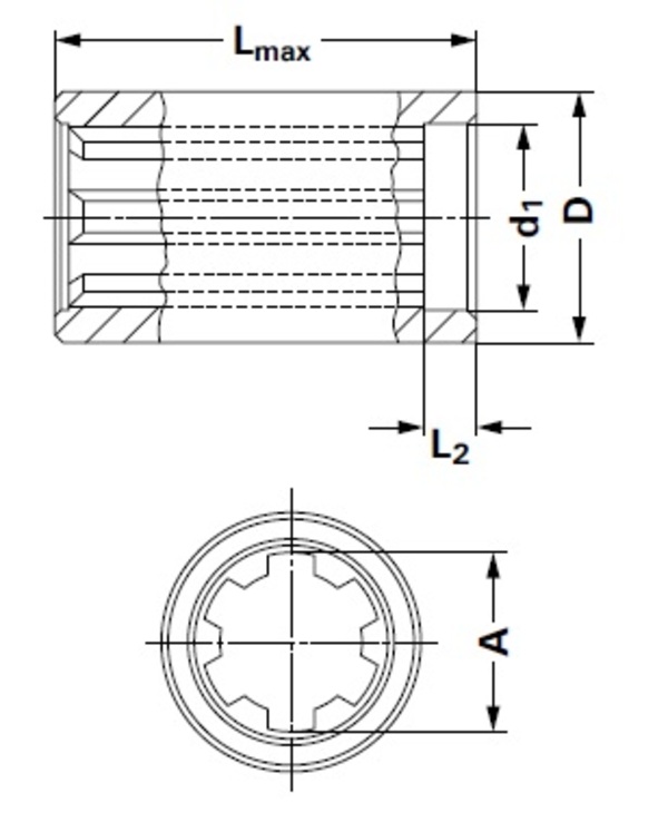 [WALT67.40.111L0070] Profiel bus 1.1/8" - 6 - L = 070mm