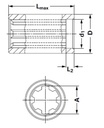 [WALT67.40.111L0070] Profiel bus 1.1/8" - 6 - L = 070mm