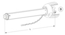 [WALTPH400SL1115PG20BUZG] 1/2 Koppelingsas zonder buiten gaffel buis S5 (75.45.00) L= 1060