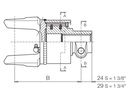 [BOND601205603R] Vrijloop 1.3/4" - 6 / kruis 30,2x79,4