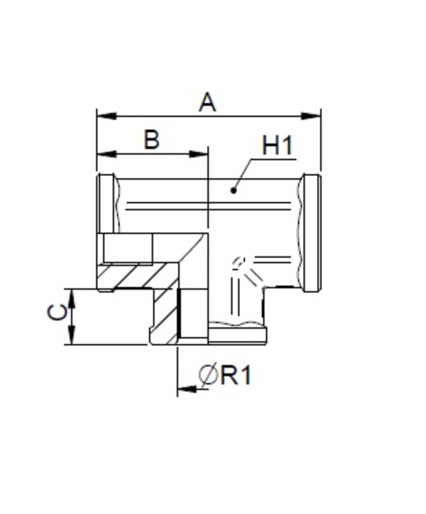 [FONT34.65.10.10] T-BSP VR 5/8" BSP x 5/8" BSP x 5/8" BSP