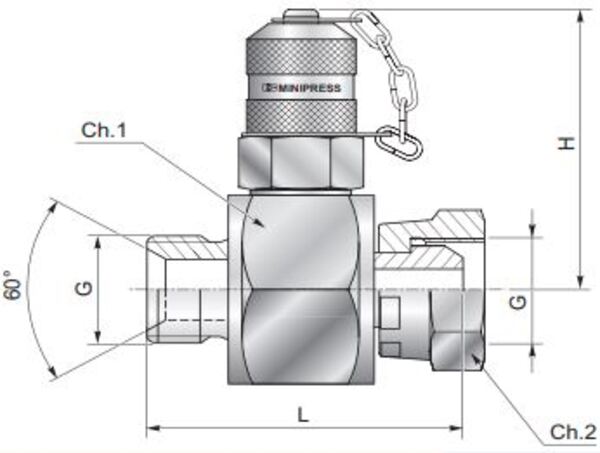 [DKWK 80 800 180] Druknemer T (vrouwelijk 1/4" BSP - mannelijk 1/4" BSP)