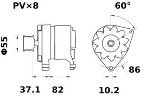 [ISKRIA1420] Alternator MAhle MG146  14V - 80 A