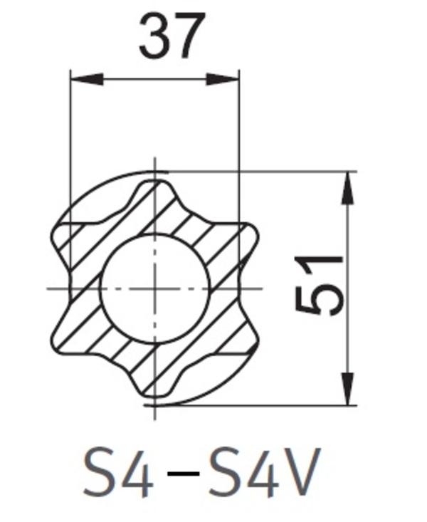 [WALT75.49.00L0800] Profielbuis S4 - 37,0 x 51,0 - lengte 1000mm