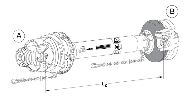 [WALTWWE2480L0860SDF25] Complete Koppelingsas 1.3/8"-6 (80°) x 1.3/8"-6/ L= 0860 - buis 1bGA/2aG