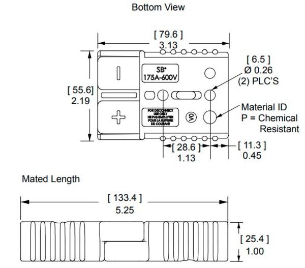 [ZENI00200040] Connecter mannelijk - vrouwelijk - 175A - Grijs (12v)