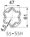 [WALT75.45.00L0800] Profielbuis S5 - 47,0 x 61,0 - lengte 0800mm