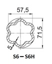 [WALT75.46.55L1400] Profielbuis S6 - 57,5 x 71,5 - lengte 1400mm - gehard