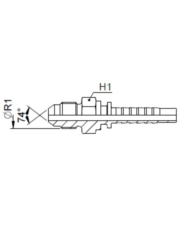 [FONT66.11.16.12] Kop. Mannelijk  1.5/16" JIC - Slang 3/4" - R15 