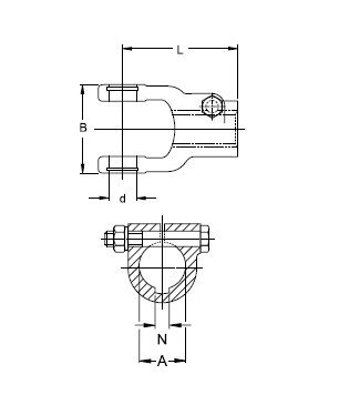 [WALT10.10.07] Gaffel AGKF as 30 mm - spie 8 mm - bout M12x75 op as