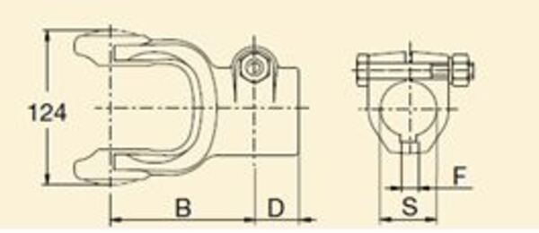 [BOND509088452] Gaffel met as 40 mm spie 12 mm bout buiten as   