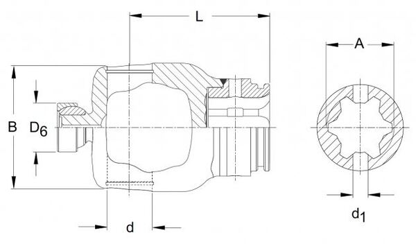 [WALT26.13.60] Gaffel voor buis 37,0 x 51,0 (serie S4GA) (80° P-line)