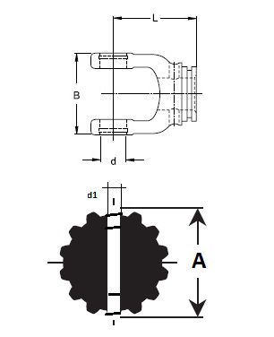 [WALT36.13.02] Gaffel voor profielas 40x36 - 20