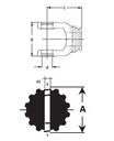 [WALT35.13.02] Gaffel voor profielas 36x40 - 20
