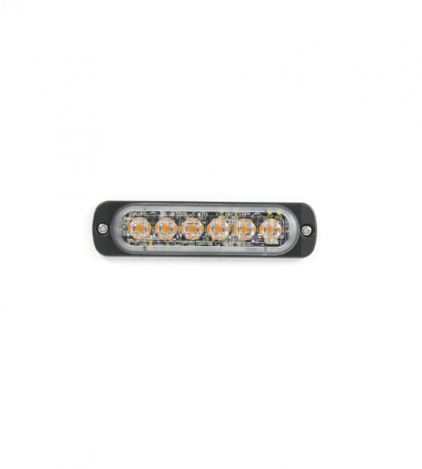 [AEBBST6-OR] Ultra dunne 6 LED flitser  12/24V - VDC - ORANJE