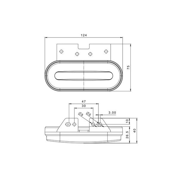 [DKWK 40 000 073] Markeerverlichting 12/24V LED Rood