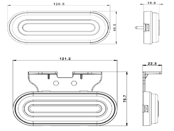 [DKWK 40 000 071] Markeerverlichting 12/24V LED Wit
