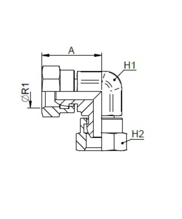 [FONT34.19.08.08] 1/2" BSP x 1/2" BSP - 90°